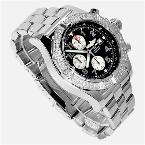 breitling super avenger diamond bezel watch|Breitling super avenger chronograph 48.